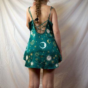 Silk nightdress with moons & stars